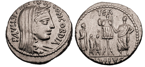 aemilia roman coin denarius